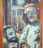 Varlin und Scheidegger Acryl auf Holz,  31 x 114, 2'500.-
